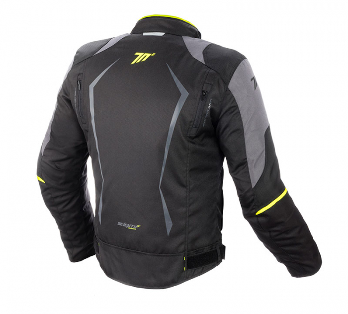 Geaca moto waterproof barbati Seventy vara-iarna, negru/galben [2]
