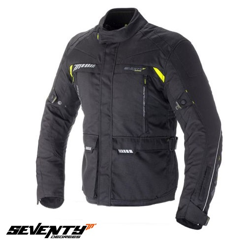 Geaca moto barbati vara-iarna Seventy Touring, negru/galben [1]