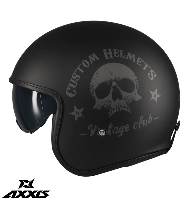 Casca Axxis model Hornet S SV Vintageclub B1 negru mat (ochelari soare integrati) – omologare noua ECE 22.06 [2]