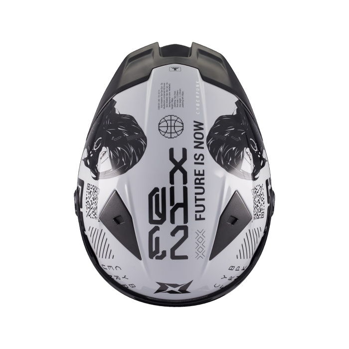 Casca integrala Axxis Fenix Cyberpunk C4 alb lucios – tip viziera: MT-V-31B – DKS429 [5]