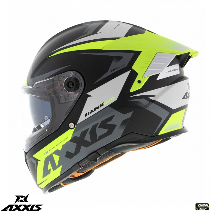 Casca integrala Axxis Hawk SV Judge B3 galben fluor mat negru mat (ochelari soare integrati) [3]