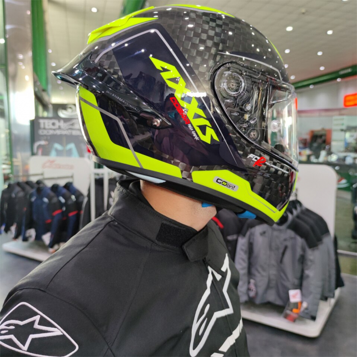 Casca integrala Axxis model Cobra Rage galben  lucios – 100% carbon ,Pinlock inclus [2]