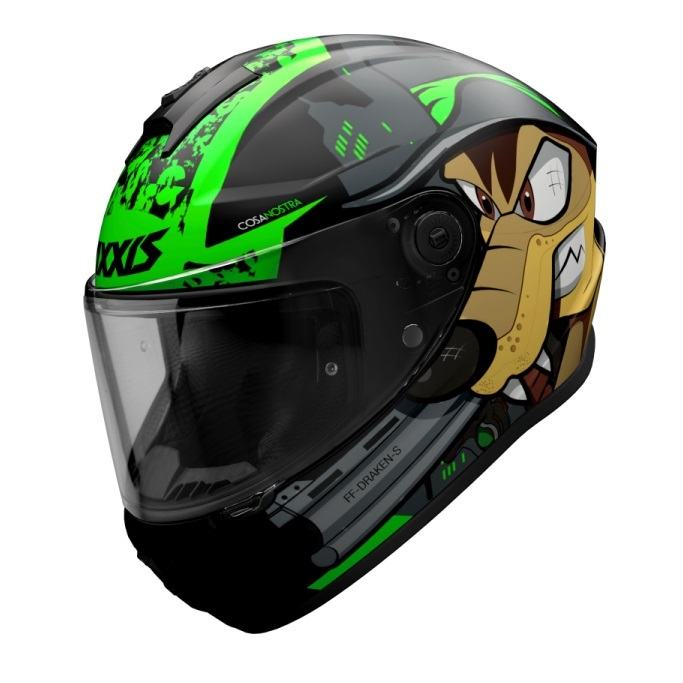 Casca integrala Axxis model Draken Cosa Nostra verde lucios [1]
