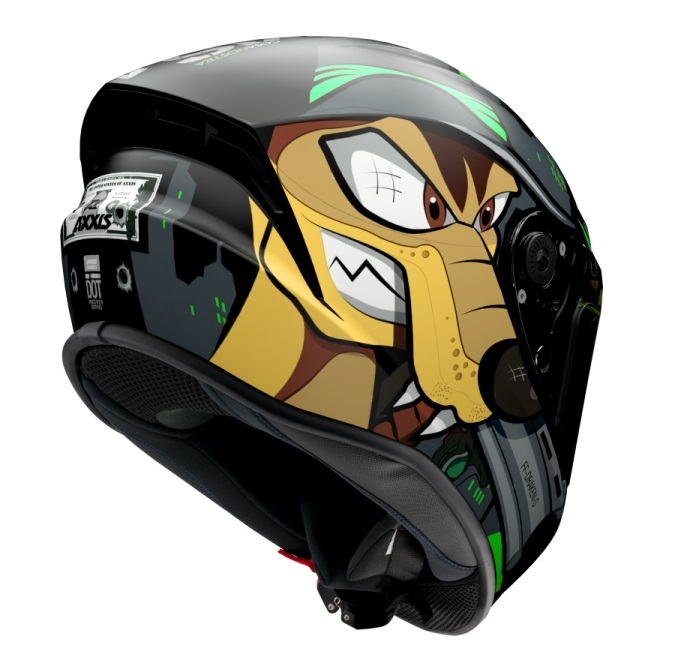 Casca integrala Axxis model Draken Cosa Nostra verde lucios [2]