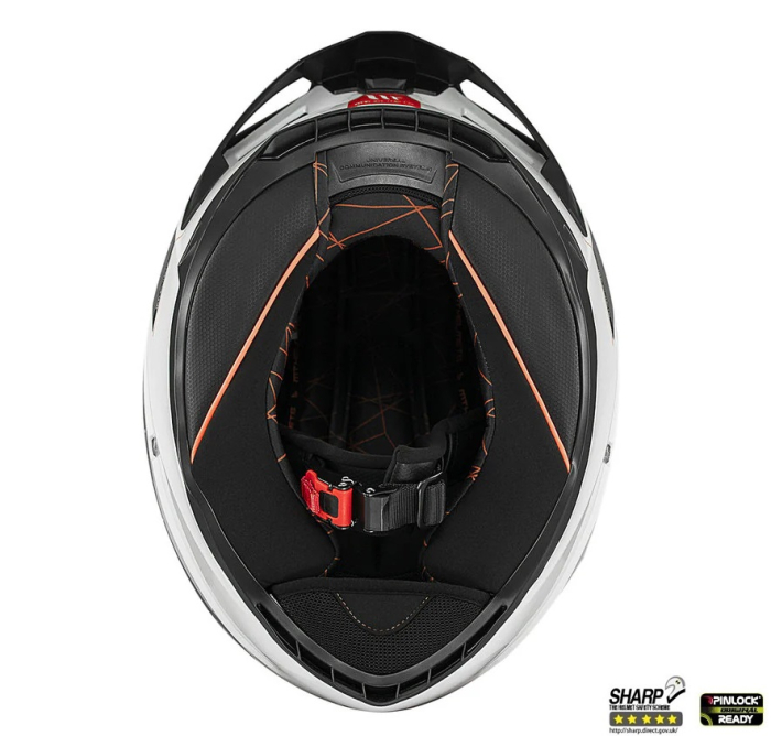 Casca integrala MT Braker SV A0 alb lucios (ochelari soare integrati) – tip viziera: MT-V-28B – DKS435 – punctaj maxim SHARP Test – 5 stele [9]