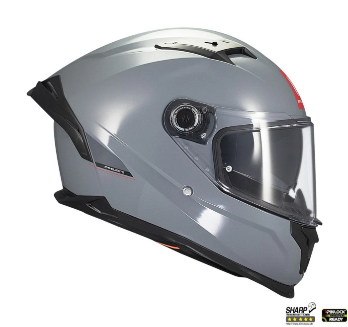 Casca integrala MT Braker SV A12 gri lucios (ochelari soare integrati) – tip viziera: MT-V-28B – DKS435 – punctaj maxim SHARP Test – 5 stele [4]