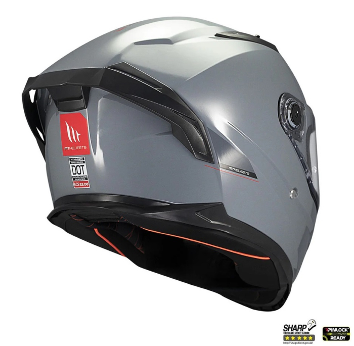 Casca integrala MT Braker SV A12 gri lucios (ochelari soare integrati) – tip viziera: MT-V-28B – DKS435 – punctaj maxim SHARP Test – 5 stele [5]
