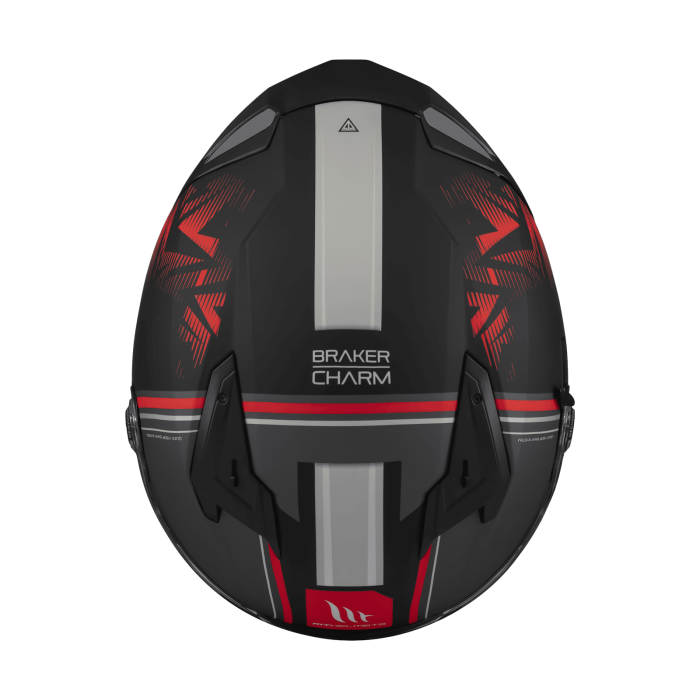 Casca integrala MT Braker SV Charm B5 negru/rosu mat (ochelari soare integrati) – tip viziera: MT-V-28B – DKS435 – punctaj maxim SHARP Test – 5 stele [4]