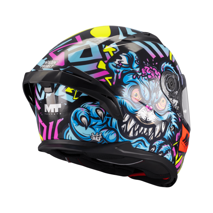 Casca integrala MT Braker SV Crazy Teddy B7 (ochelari soare integrati) – tip viziera: MT-V-28B – DKS435 – punctaj maxim SHARP Test – 5 stele [3]