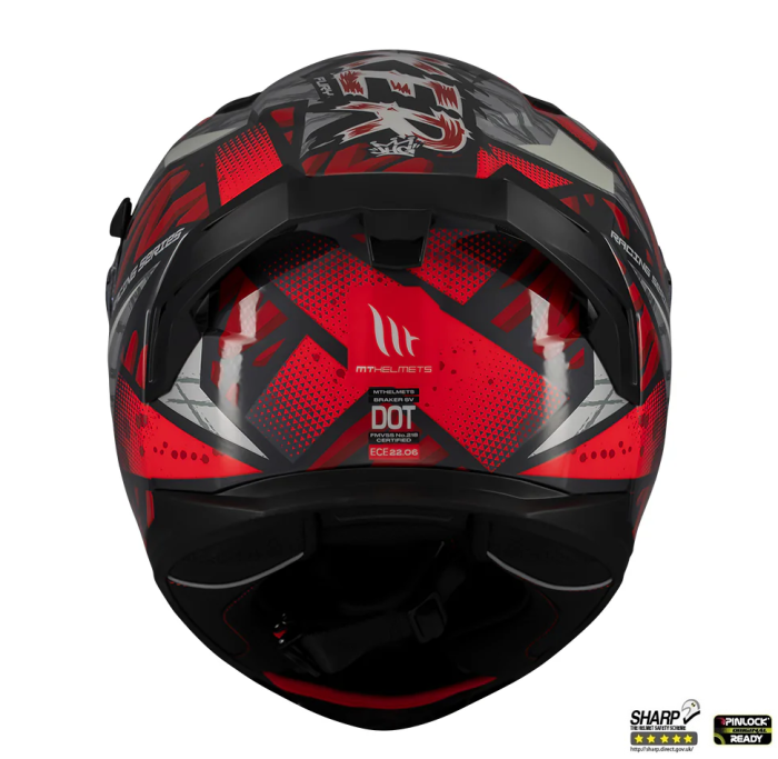 Casca integrala MT Braker SV Fury C5 rosu lucios (ochelari soare integrati) – tip viziera: MT-V-28B – DKS435 – punctaj maxim SHARP Test – 5 stele [4]