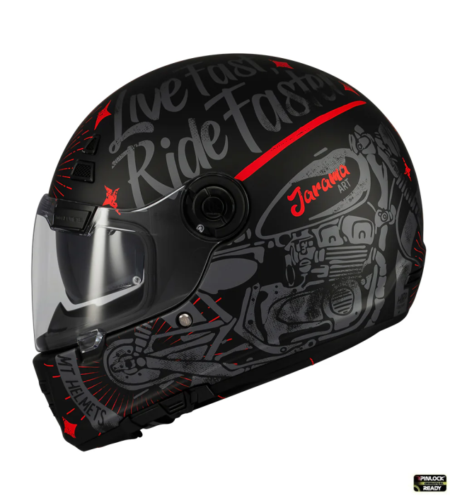 Casca integrala MT Jarama SV Art E5 negru/gri mat – model Retro – Cafe Racer (ochelari soare integrati) – tip viziera: MT-V-32 [2]