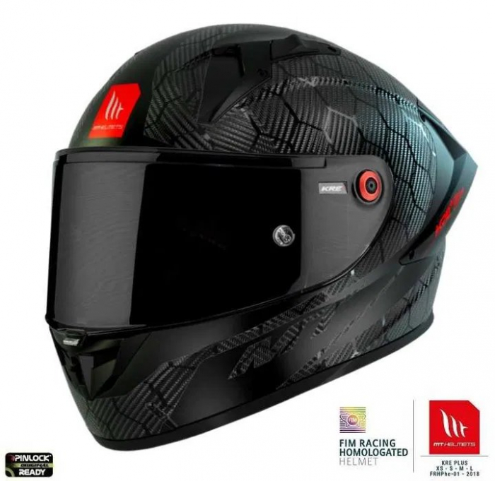 Casca integrala MT KRE+ Carbon negru negru lucios – 100% carbon – FIM approved [5]