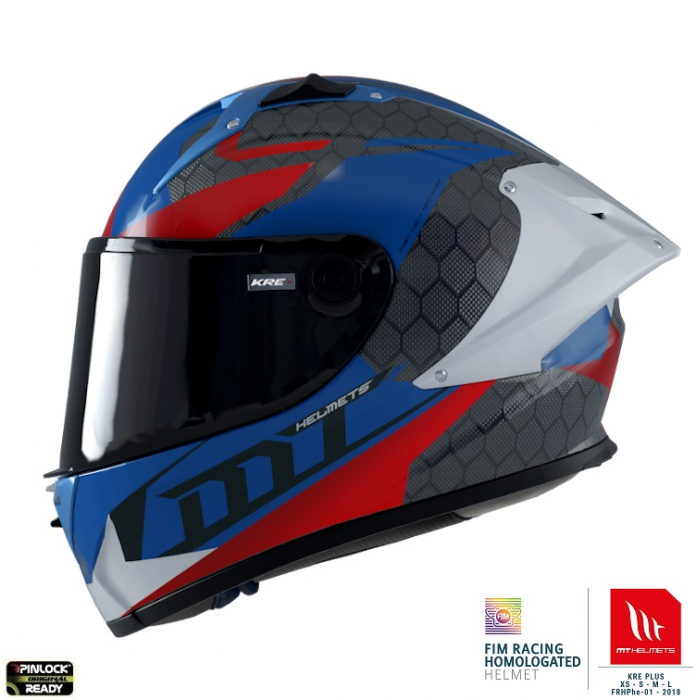 Casca integrala MT KRE+ Carbon Projectile albastru lucios – 100% carbon – FIM approved [1]