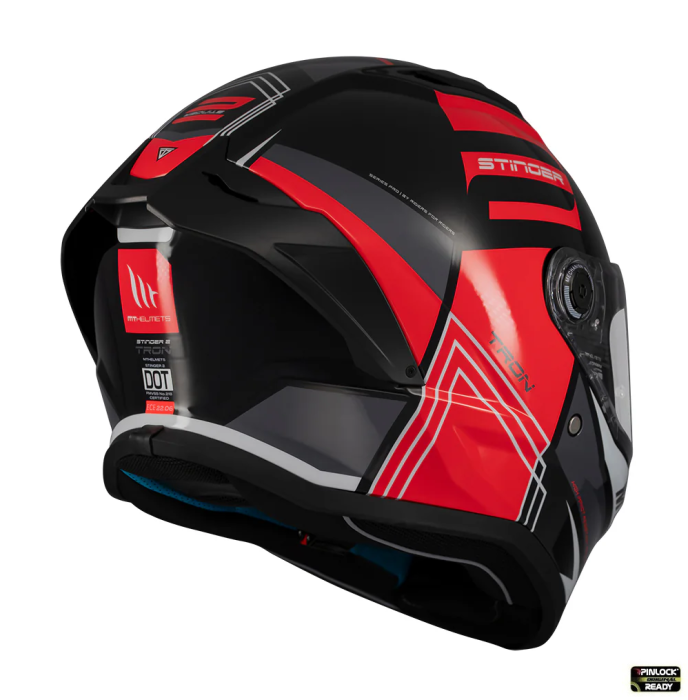 Casca integrala MT Stinger 2 Tron B15 negru/rosu lucios – tip viziera: MT-V-28B [4]