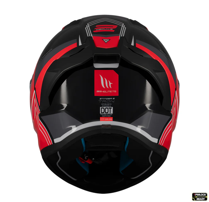 Casca integrala MT Stinger 2 Tron B15 negru/rosu lucios – tip viziera: MT-V-28B [5]