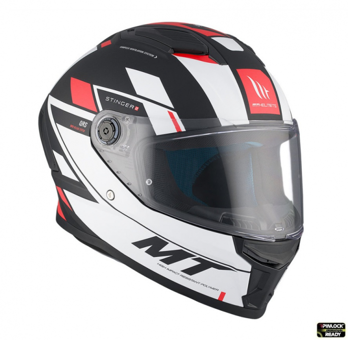 Casca integrala MT Stinger 2 Zivze B5 negru/alb/rosu mat [4]