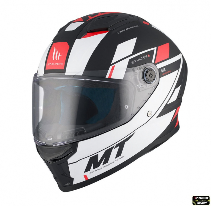Casca integrala MT Stinger 2 Zivze B5 negru/alb/rosu mat [2]