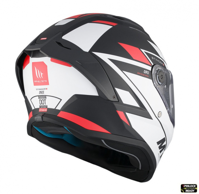 Casca integrala MT Stinger 2 Zivze B5 negru/alb/rosu mat [6]