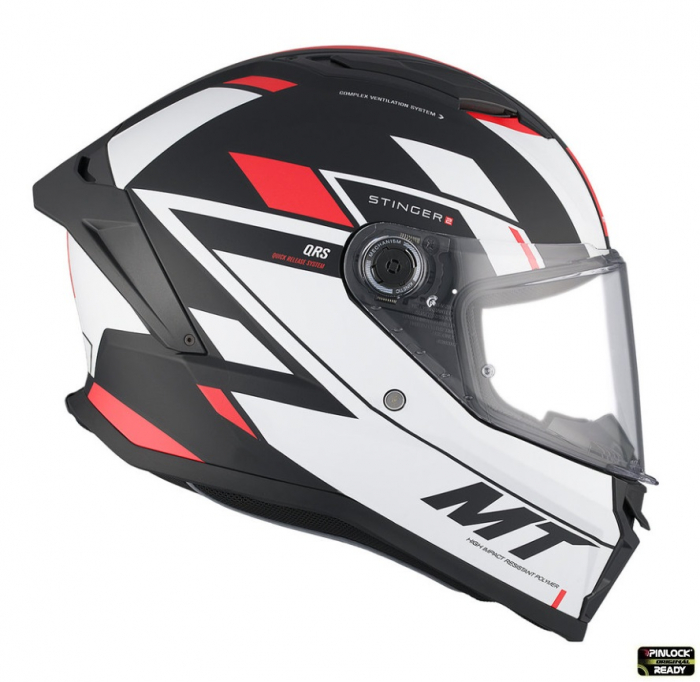 Casca integrala MT Stinger 2 Zivze B5 negru/alb/rosu mat [5]