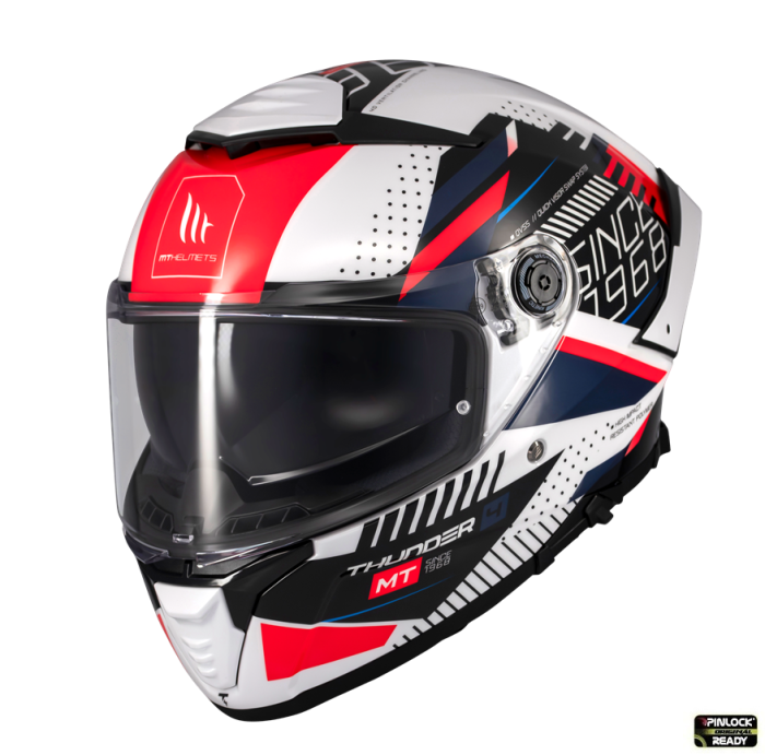 Casca integrala MT Thunder 4 SV Luminence A7 alb/rosu/albastru lucios (ochelari soare integrati) – tip viziera: MT-V-28B [2]