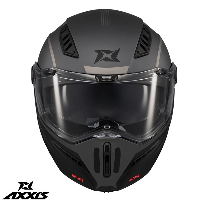 Casca modulabila (flip-up) Axxis GhostFighter SV Bitone C12 gri mat (ochelari soare integrati) Pinlock Ready – tip viziera: MT-V-36 [4]
