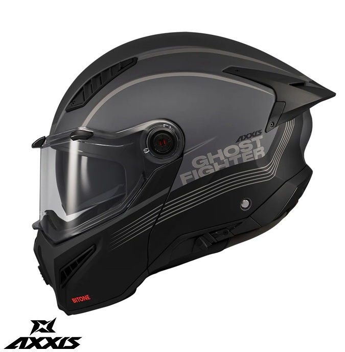 Casca modulabila (flip-up) Axxis GhostFighter SV Bitone C12 gri mat (ochelari soare integrati) Pinlock Ready – tip viziera: MT-V-36 [2]