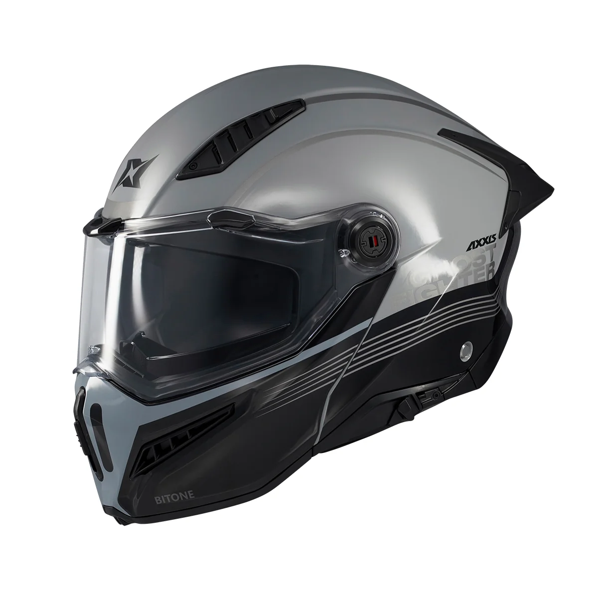Casca modulabila (flip-up) Axxis GhostFighter SV Bitone C2 negru/gri lucios (ochelari soare integrati) Pinlock Ready – tip viziera: MT-V-36 [2]
