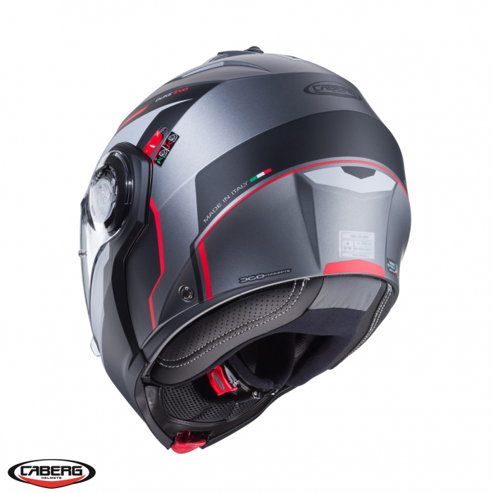 Casca modulabila (flip-up) Caberg model Duke Evo Move L2 SV gun metal (titanium)/negru/rosu mat Pinlock ready – lentila Pinlock inclusa [4]