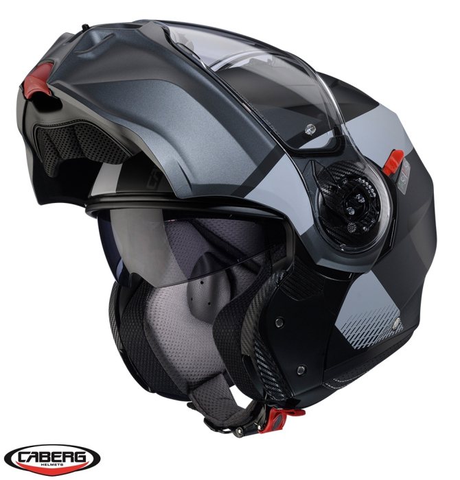 Casca modulabila (flip-up) Caberg model Duke Evo SV Indy P7 SV negru/gun metal (titanium)/gri mat Pinlock ready – lentila Pinlock inclusa [4]