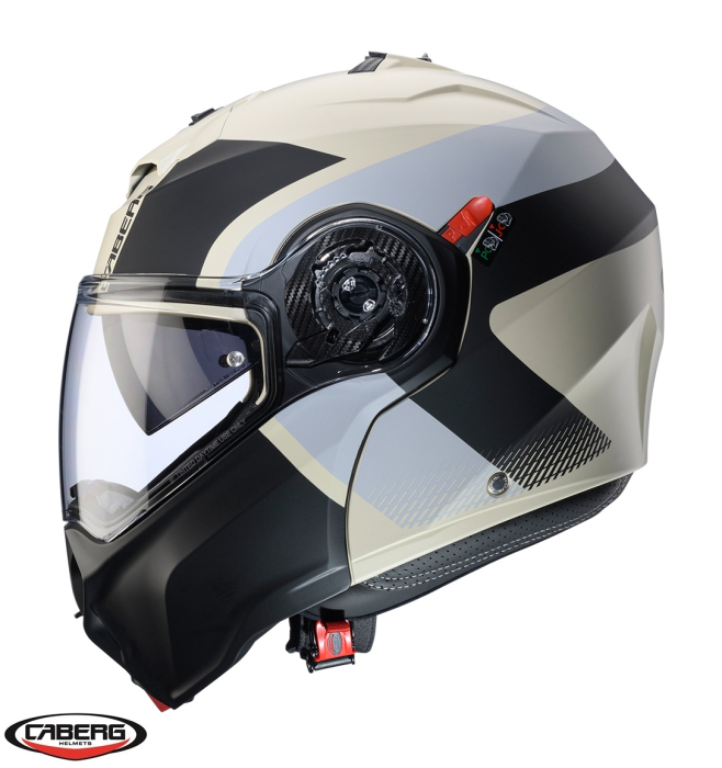 Casca modulabila (flip-up) Caberg model Duke Evo SV Indy P8 sand (nisipiu)/negru/gri mat Pinlock ready – lentila Pinlock inclusa [2]