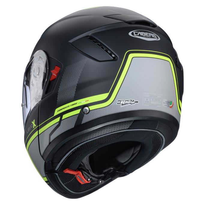 Casca modulabila (flip-up) Caberg model Levo X Elite L6 negru/gri/galben fluor mat Pinlock ready – lentila Pinlock inclusa (fibra de sticla) [4]