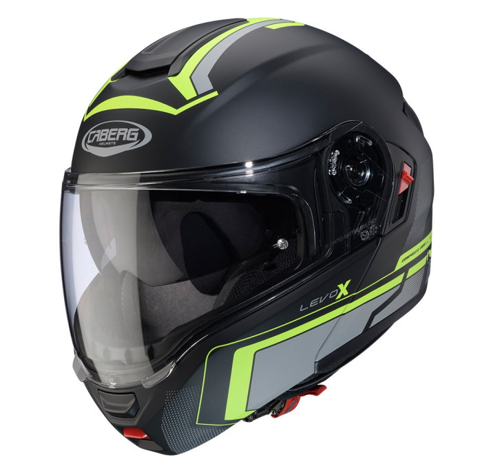Casca modulabila (flip-up) Caberg model Levo X Elite L6 negru/gri/galben fluor mat Pinlock ready – lentila Pinlock inclusa (fibra de sticla) [2]