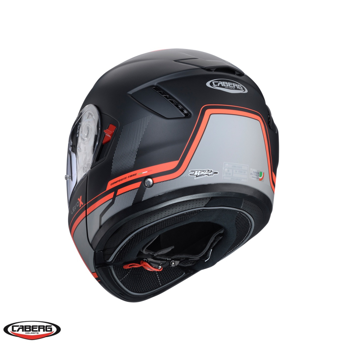Casca modulabila (flip-up) Caberg model Levo X Elite L7 negru/gri/rosu fluor mat Pinlock ready – lentila Pinlock inclusa (fibra de sticla) [3]