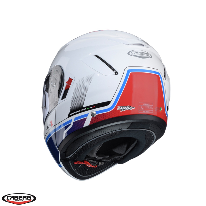 Casca modulabila (flip-up) Caberg model Levo X Elite O5 alb/albastru/rosu lucios Pinlock ready – lentila Pinlock inclusa (fibra de sticla) [3]