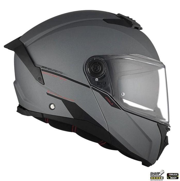 Casca modulabila MT Atom 2 SV A2 titanium mat (ochelari soare integrati) Pinlock Ready – tip viziera: MT-V-35 [4]