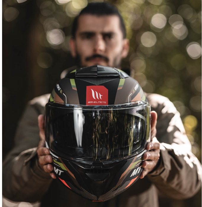 Casca modulabila MT Atom 2 SV Bast A6 military (maro/verde mat) (ochelari soare integrati) Pinlock Ready – tip viziera: MT-V-35 [13]