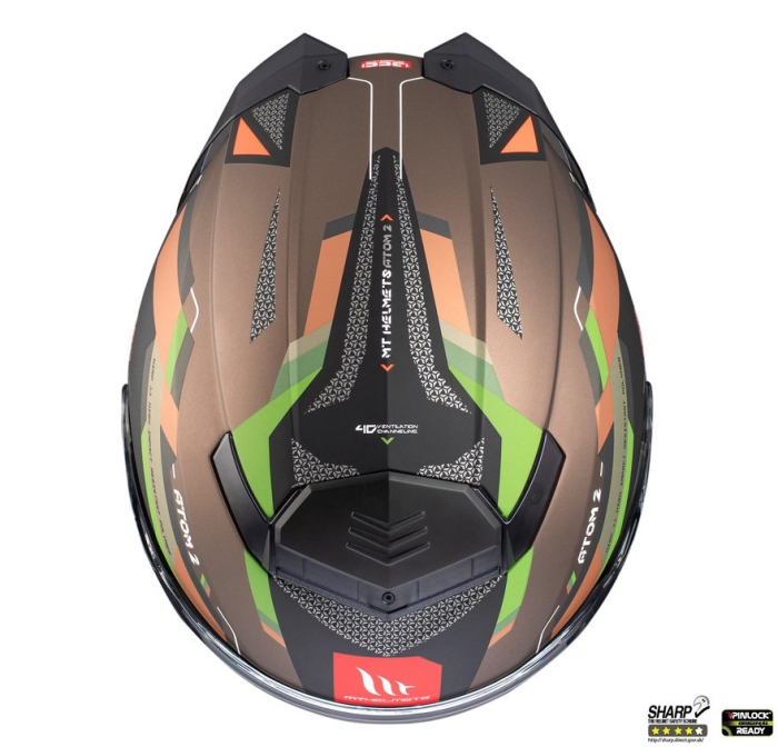 Casca modulabila MT Atom 2 SV Bast A6 military (maro/verde mat) (ochelari soare integrati) Pinlock Ready – tip viziera: MT-V-35 [6]