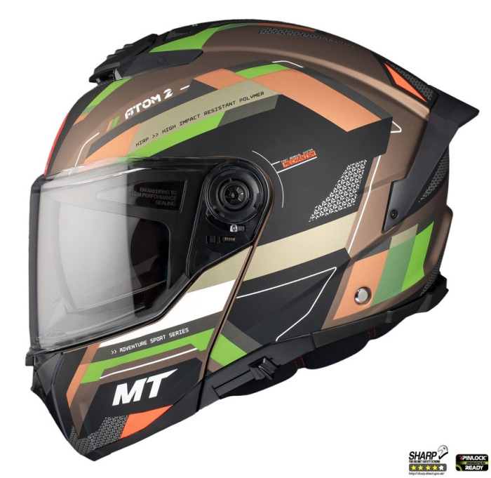 Casca modulabila MT Atom 2 SV Bast A6 military (maro/verde mat) (ochelari soare integrati) Pinlock Ready – tip viziera: MT-V-35 [7]