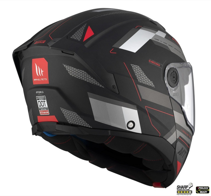 Casca modulabila MT Atom 2 SV Bast D5 negru/gri mat (ochelari soare integrati) Pinlock Ready – tip viziera: MT-V-35 [4]