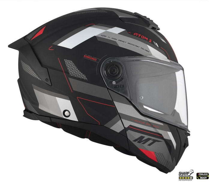 Casca modulabila MT Atom 2 SV Bast D5 negru/gri mat (ochelari soare integrati) Pinlock Ready – tip viziera: MT-V-35 [3]