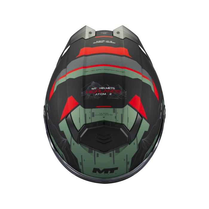 Casca modulabila MT Atom 2 SV Highlands C6 verde mat (ochelari soare integrati) + lentila antiaburire Pinlock 70 cadou – tip viziera: MT-V-35 [6]