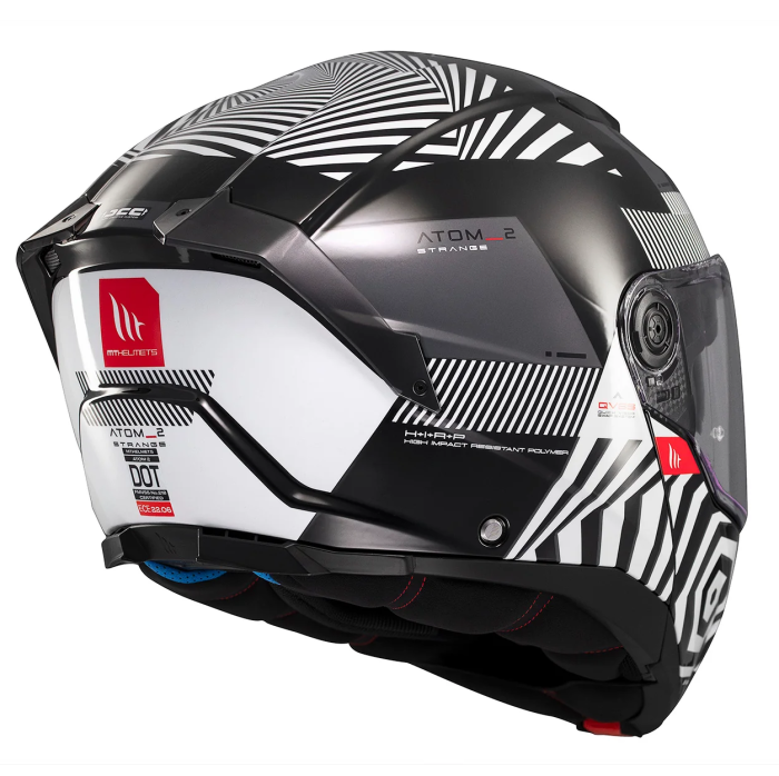 Casca modulabila MT Atom 2 SV Strange B2 negru/alb lucios (ochelari soare integrati) Pinlock Ready – tip viziera: MT-V-35 [6]