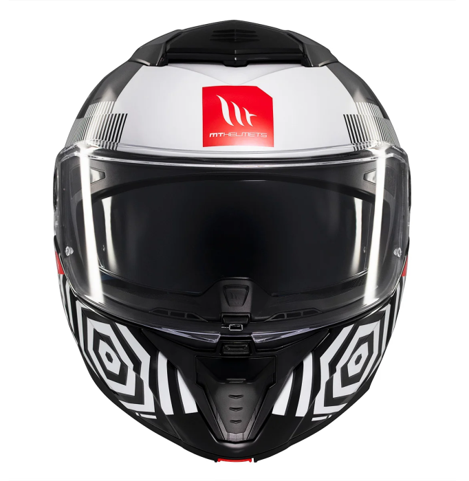 Casca modulabila MT Atom 2 SV Strange B2 negru/alb lucios (ochelari soare integrati) Pinlock Ready – tip viziera: MT-V-35 [2]