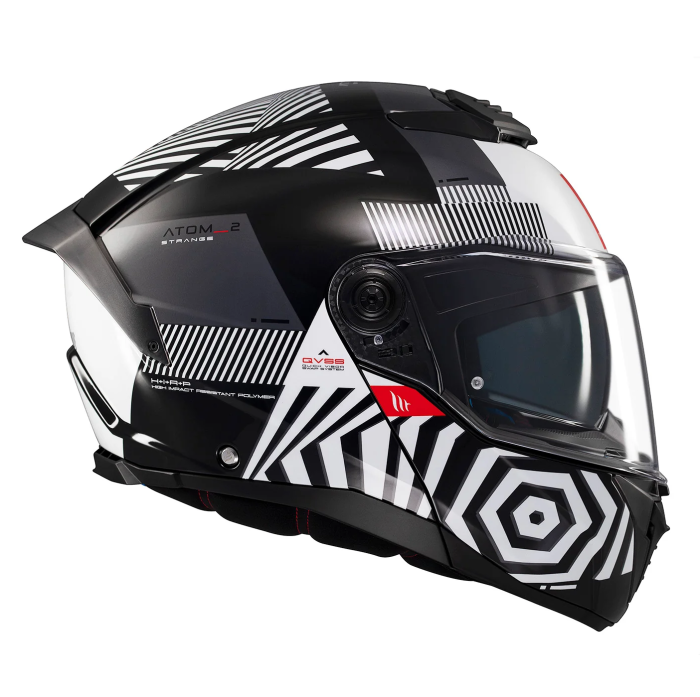 Casca modulabila MT Atom 2 SV Strange B2 negru/alb lucios (ochelari soare integrati) Pinlock Ready – tip viziera: MT-V-35 [5]