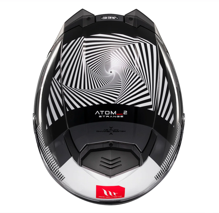 Casca modulabila MT Atom 2 SV Strange B2 negru/alb lucios (ochelari soare integrati) Pinlock Ready – tip viziera: MT-V-35 [9]