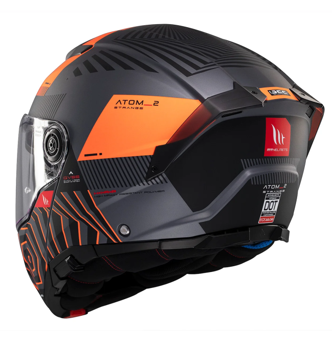 Casca modulabila MT Atom 2 SV Strange C4 gri/portocaliu mat (ochelari soare integrati) Pinlock Ready – tip viziera: MT-V-35 [7]