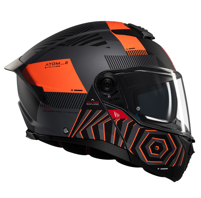 Casca modulabila MT Atom 2 SV Strange C4 gri/portocaliu mat (ochelari soare integrati) Pinlock Ready – tip viziera: MT-V-35 [4]