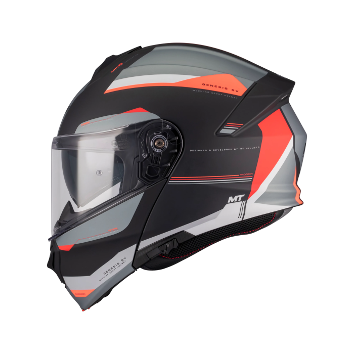 Casca modulabila MT Genesis SV Raccoon B5 rosu mat Pinlock ready – omologare noua ECE 22.06 – tip viziera: MT-V-25 [2]