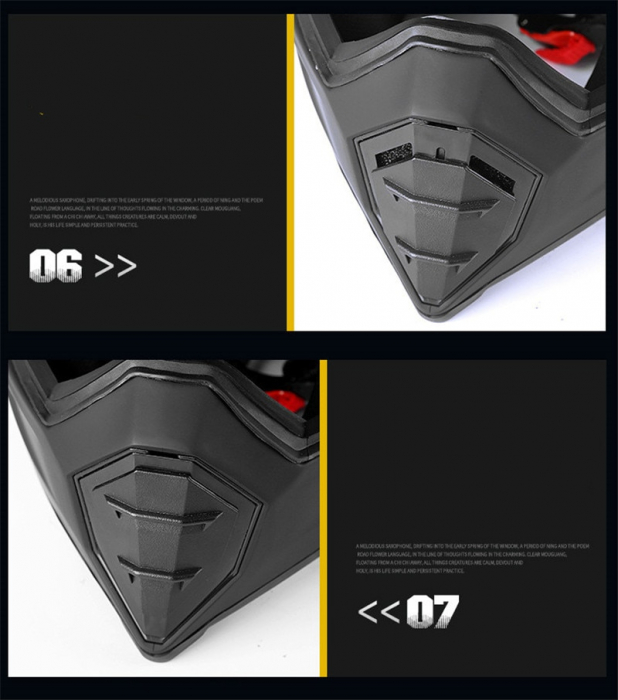 Casca moto,atv cu viziera Spark, rosu lucios [4]