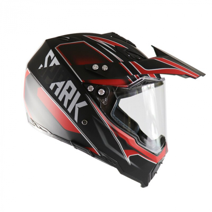 Casca moto,atv cu viziera Spark, rosu lucios [3]